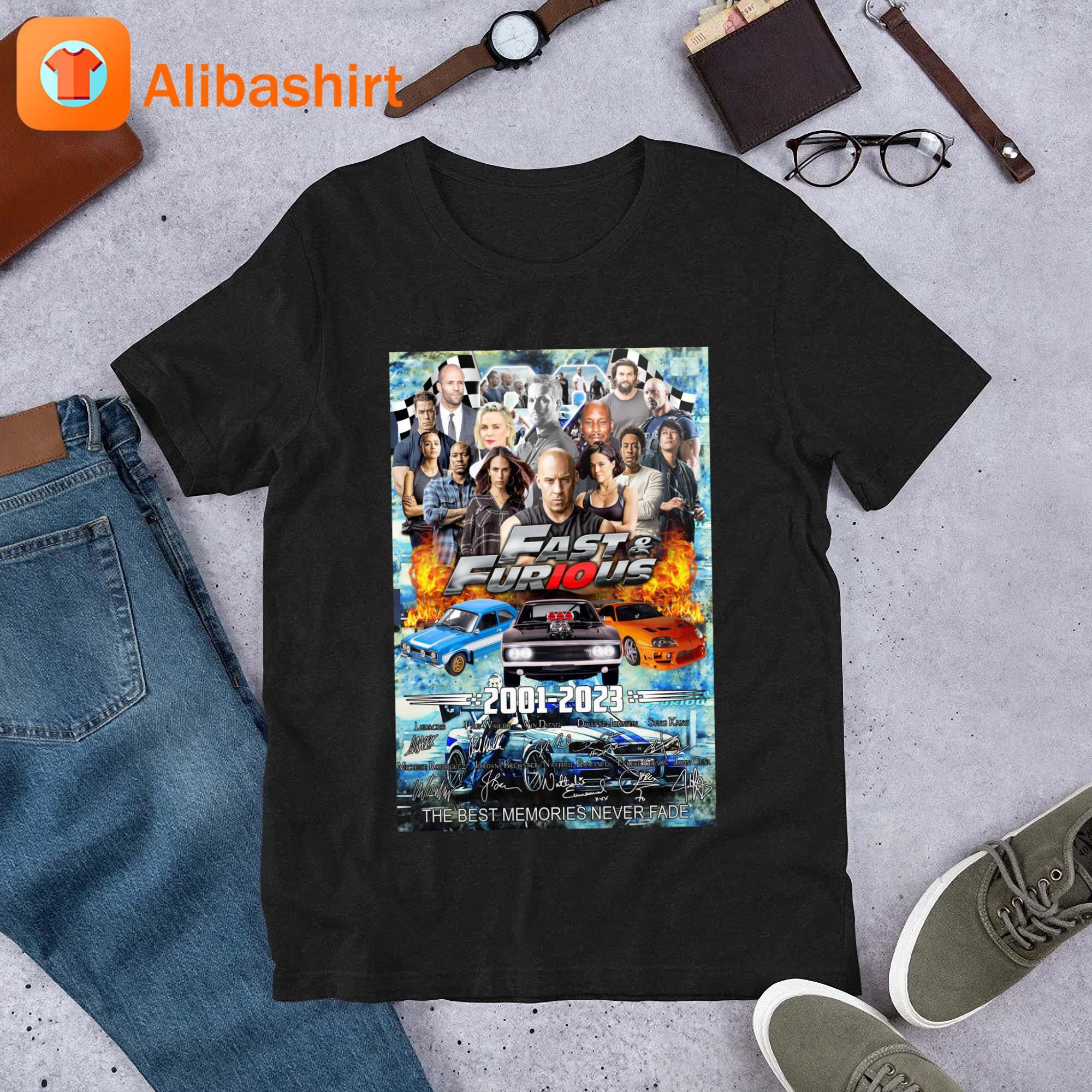 Fast And Furious 2001-2023 the Best Memories Never Fade Signatures shirt