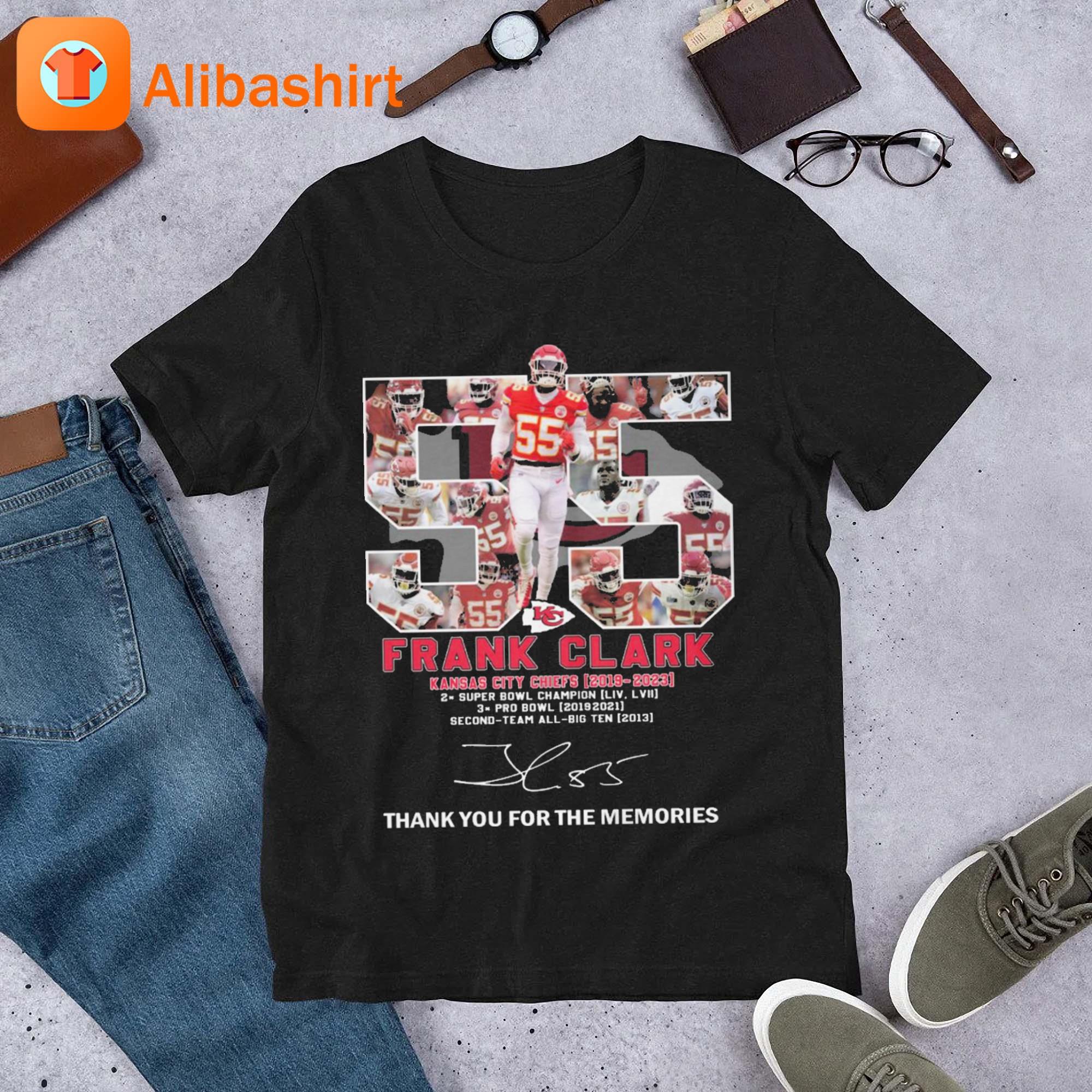 Frank Clark 55 Kansas City Chiefs 2019-2023 Thank You For The Memories Signature shirt