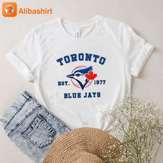 Toronto Blue Jays Tiny Turnip Infant Baseball Cross Bats Raglan 3/4 Sleeve  T-Shirt - White/