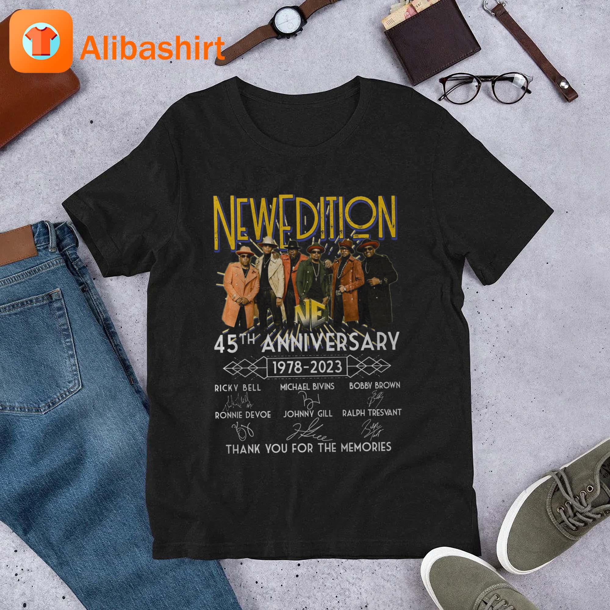 New Edition 45 Years Annyversary 1978-2023 Thank You For The Memories Signature Shirt