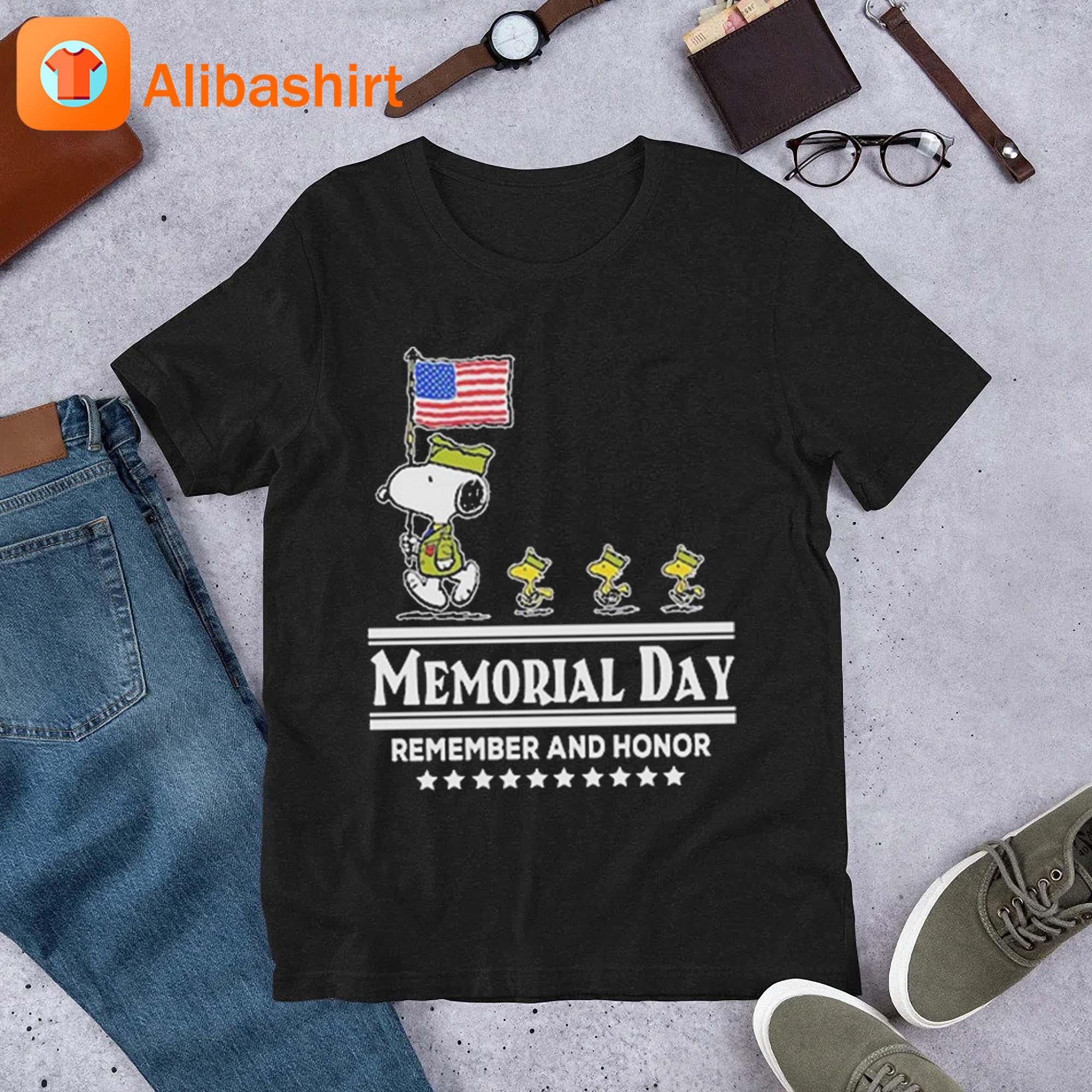 Peanuts Snoopy Memorial Day Remember And Honor Shirt
