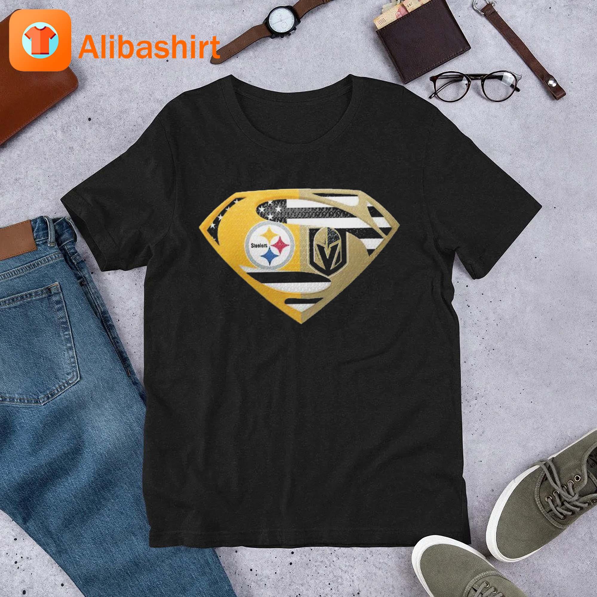 Pittsburgh Steelers Vegas Golden Knights Superman shirt