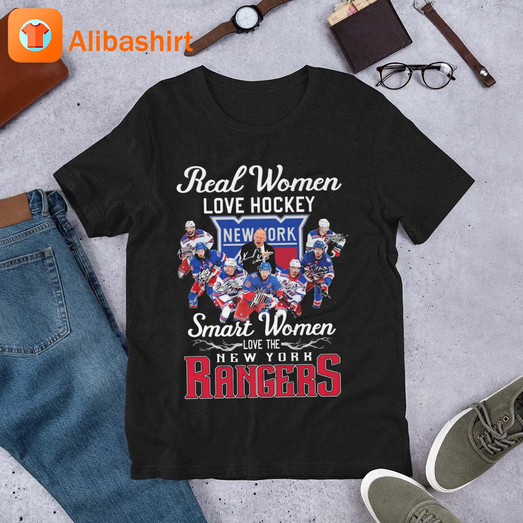 Real Women Love Hockey Smart Women Love The New York Rangers Signatures shirt