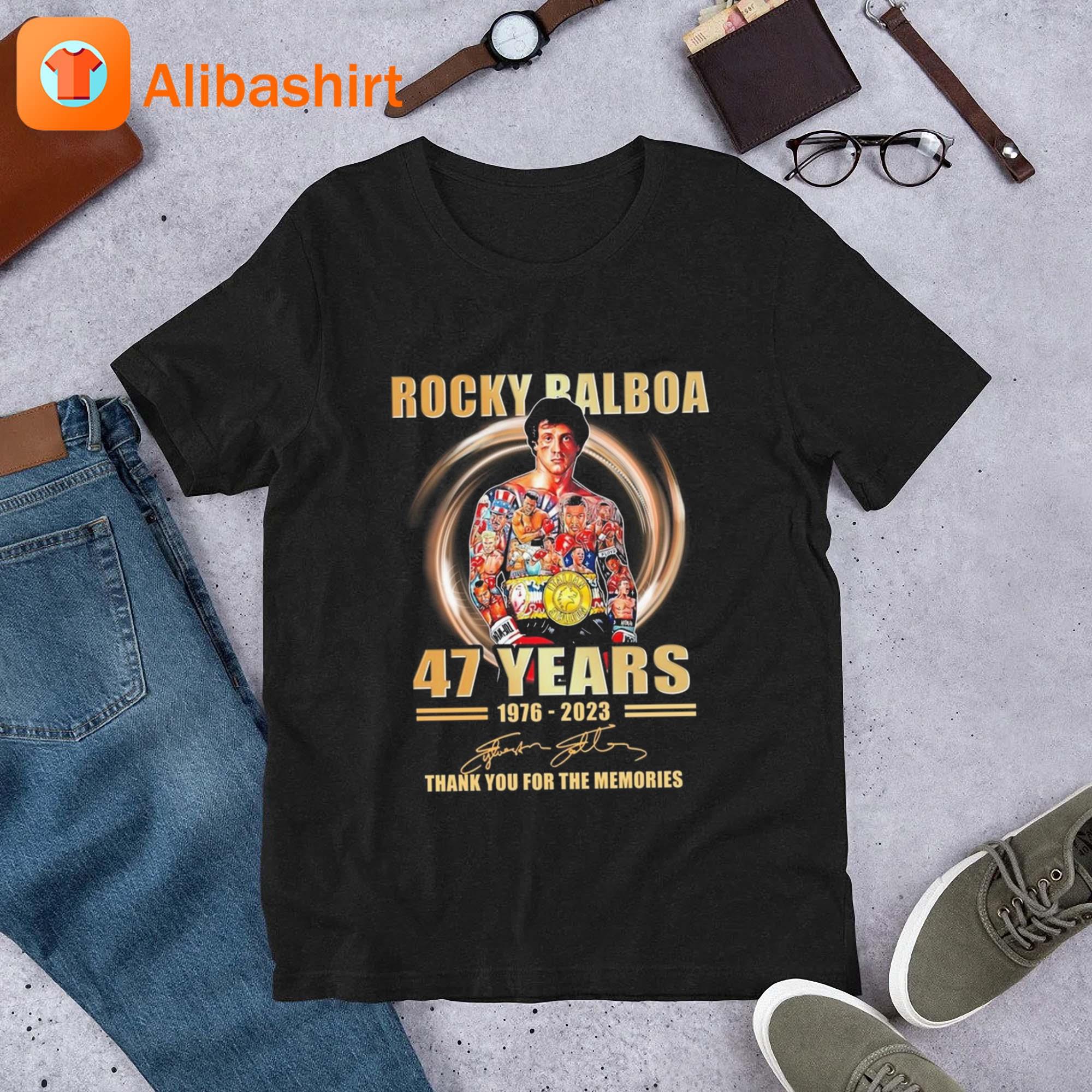 Rocky Balboa 47 Years 1976 – 2023 Thank You For The Memories Signature Shirt