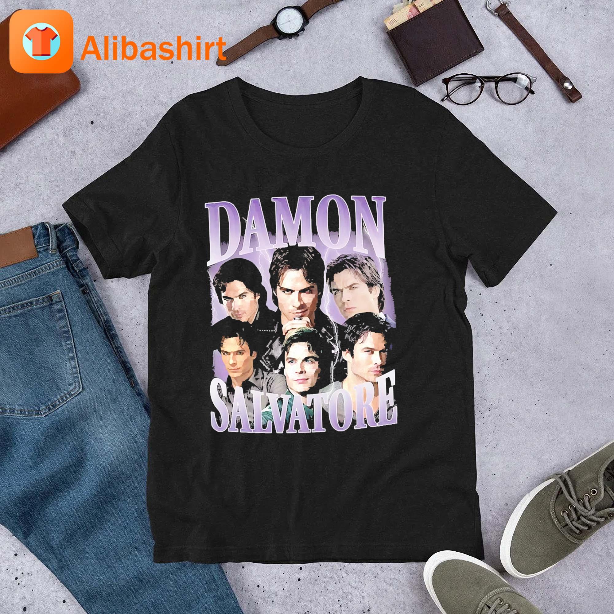 The Vampire Diaries Damon Salvatore Damon Retro Bootleg Rap Shirt