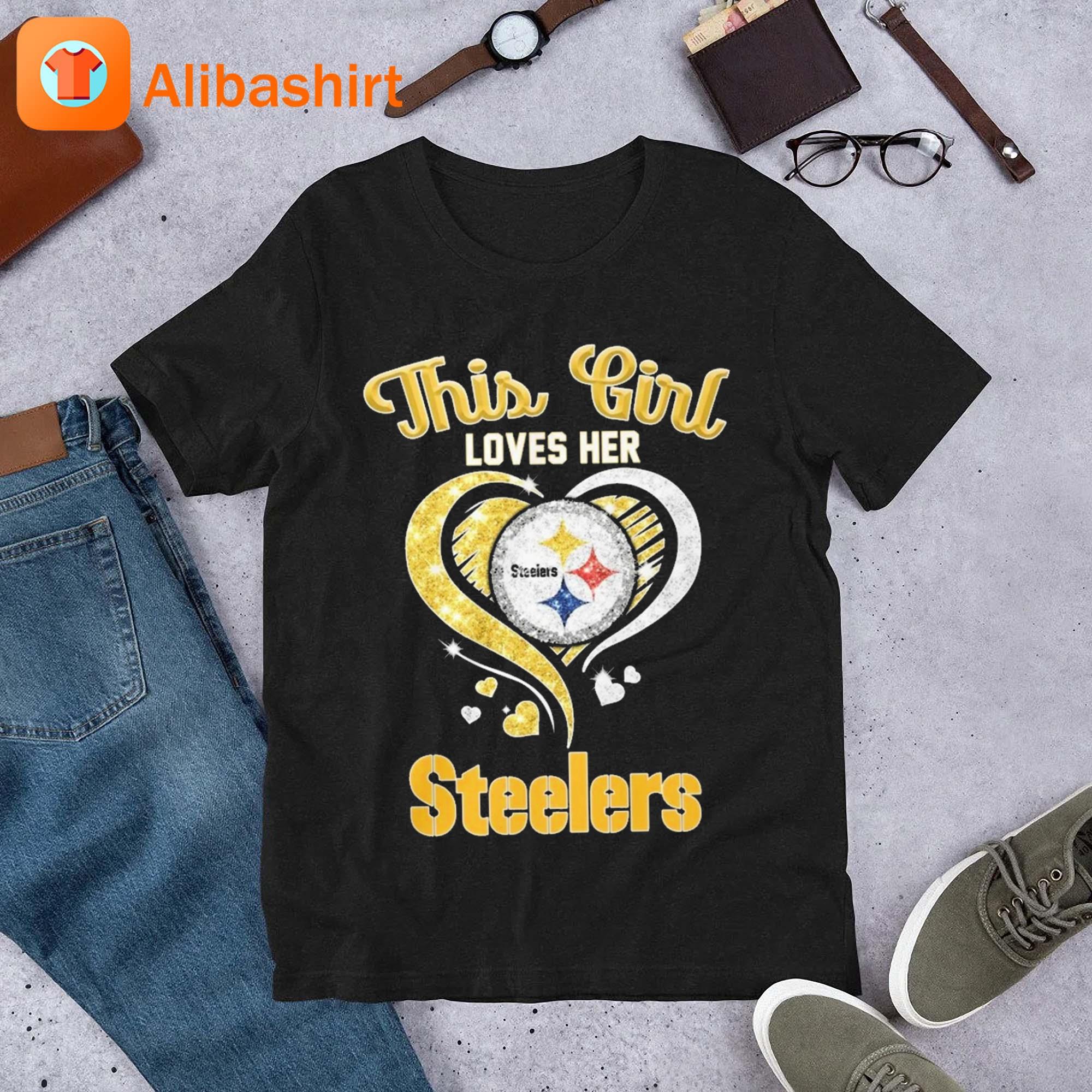 This Girl Loves Her Pittsburgh Steelers Diamond Heart shirt