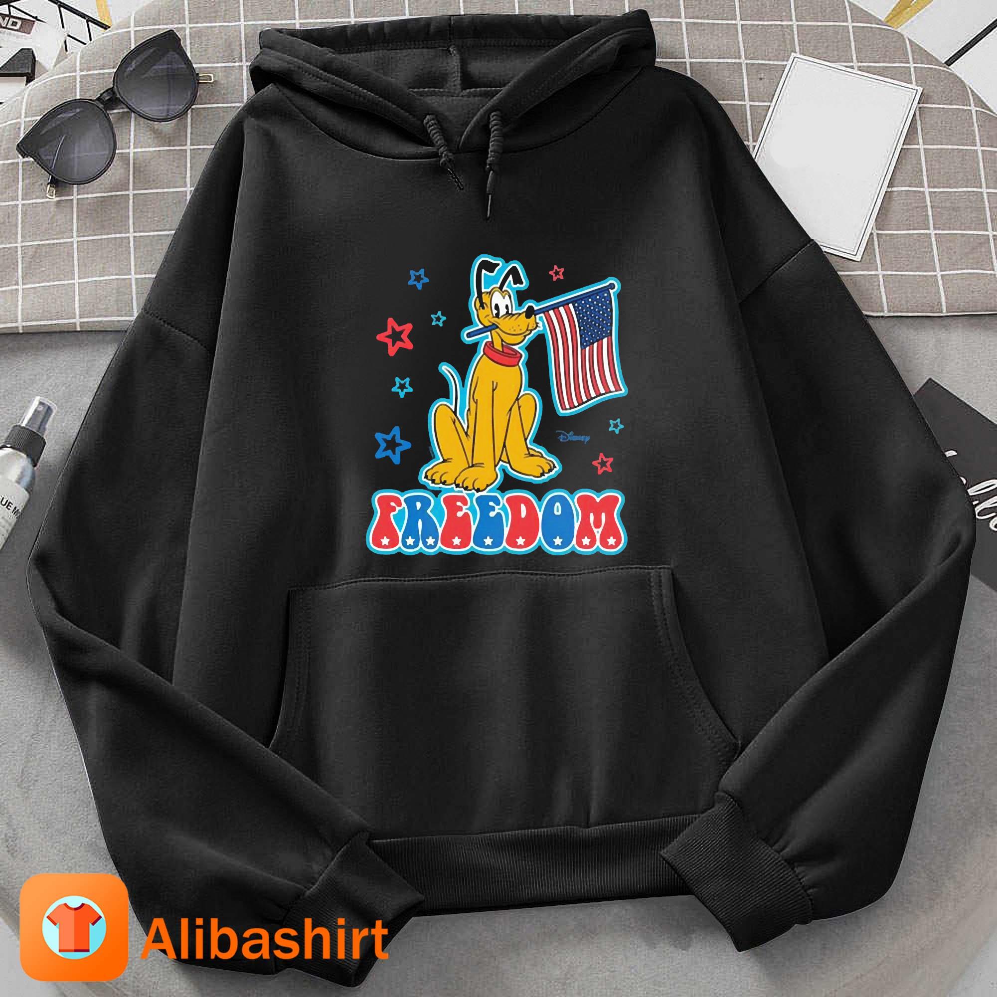 Official Disney Pluto Freedom American Flag Shirt Hoodie