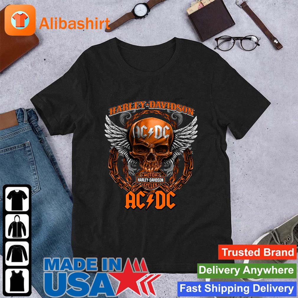 Premium skull Motor Harley Davidson Cycles AC DC shirt
