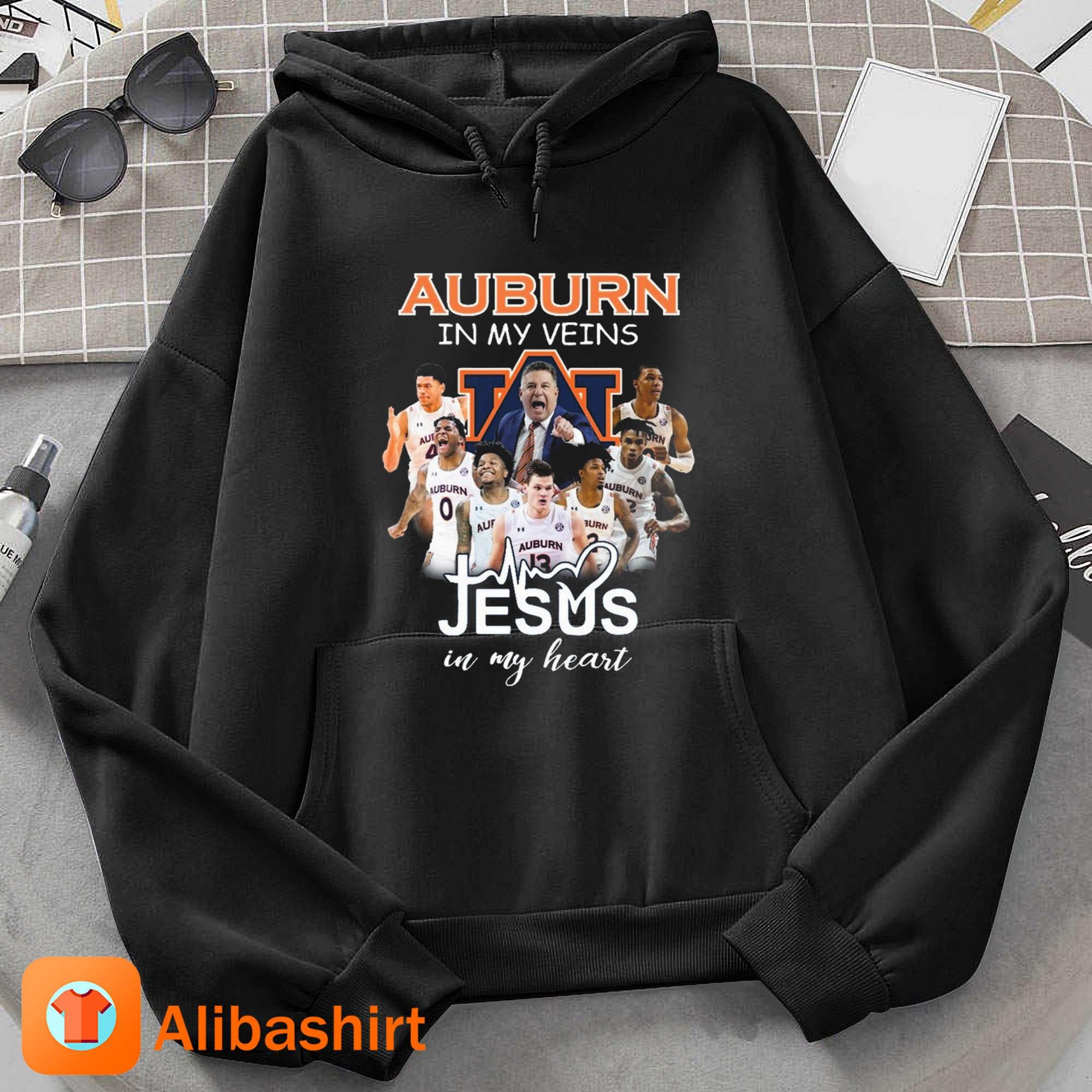 Auburn Tigers In My Veins Jesus In My Heart 2023 Shirt Hoodie