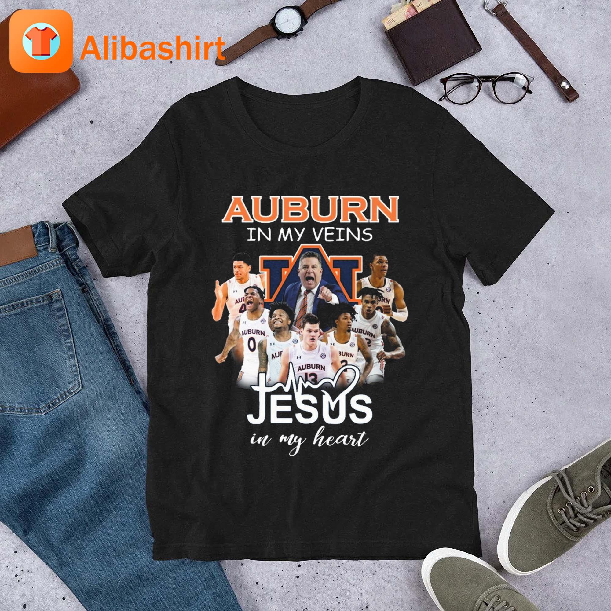 Auburn Tigers In My Veins Jesus In My Heart 2023 Shirt