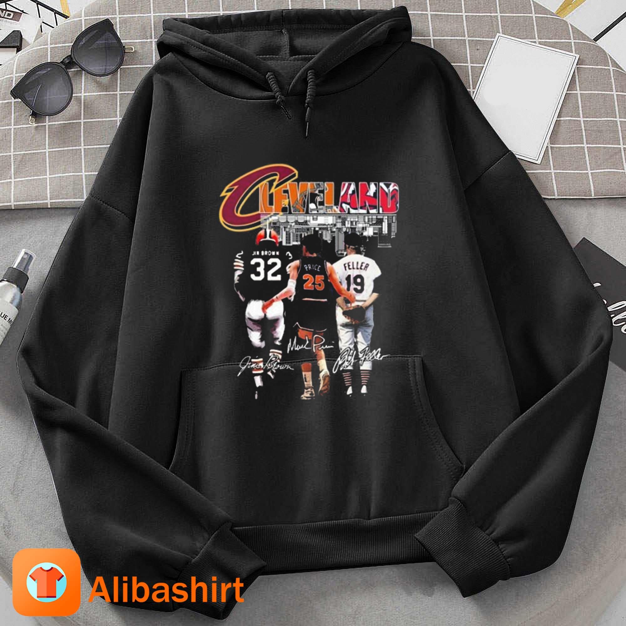 Official cleveland Browns Jim Brown Cavaliers Price And Guardians Feller T  Shirt, hoodie, sweater, long sleeve and tank top