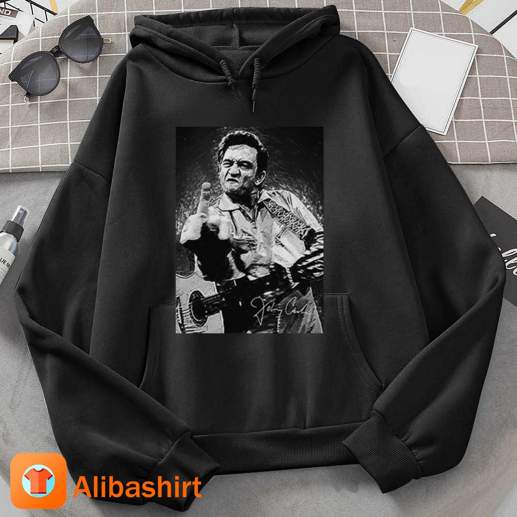 Johnny Cash Middle Finger T-Shirt Hoodie