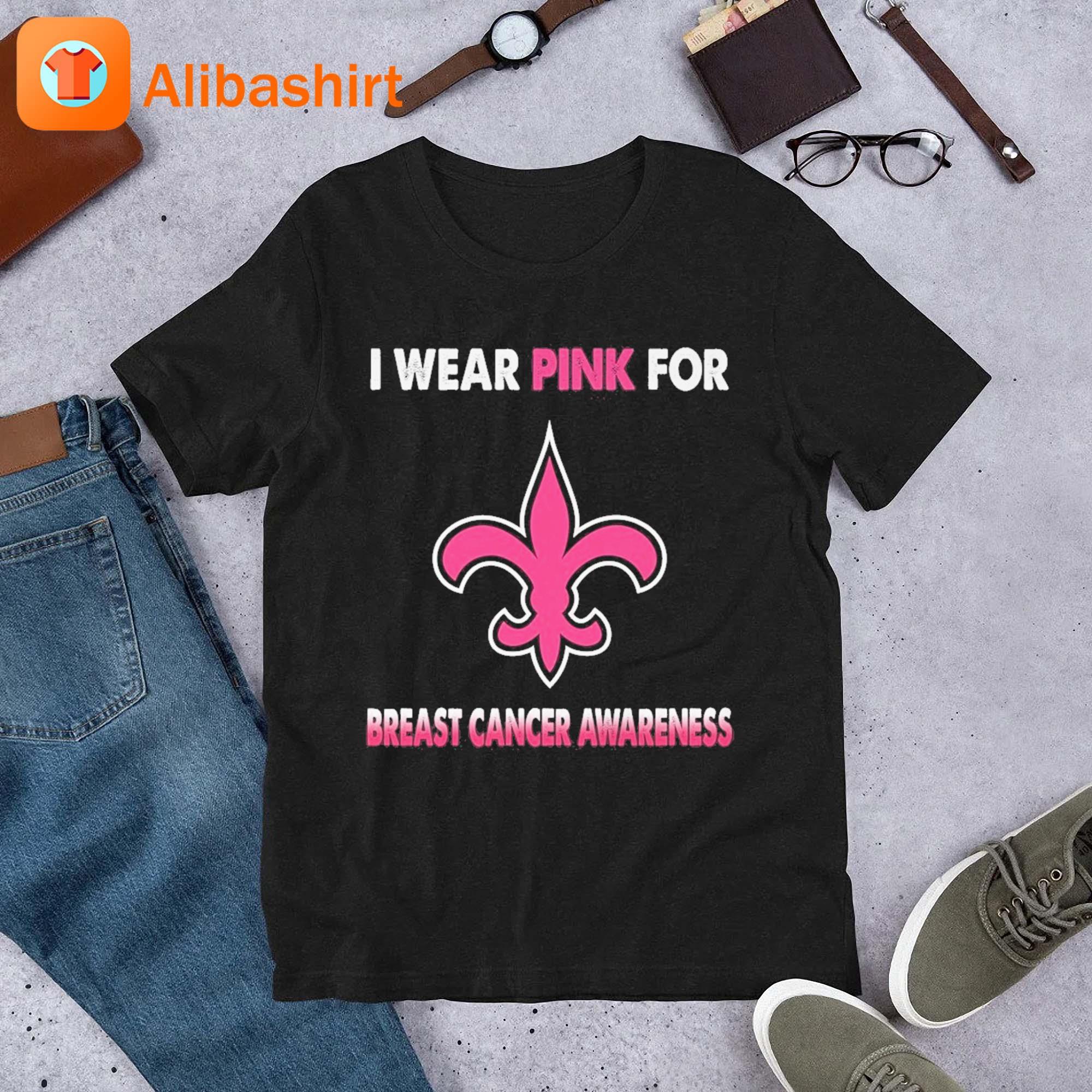 New Orleans Saints I Wear Pink For Breast Cancer Awareness 2023 Shirt