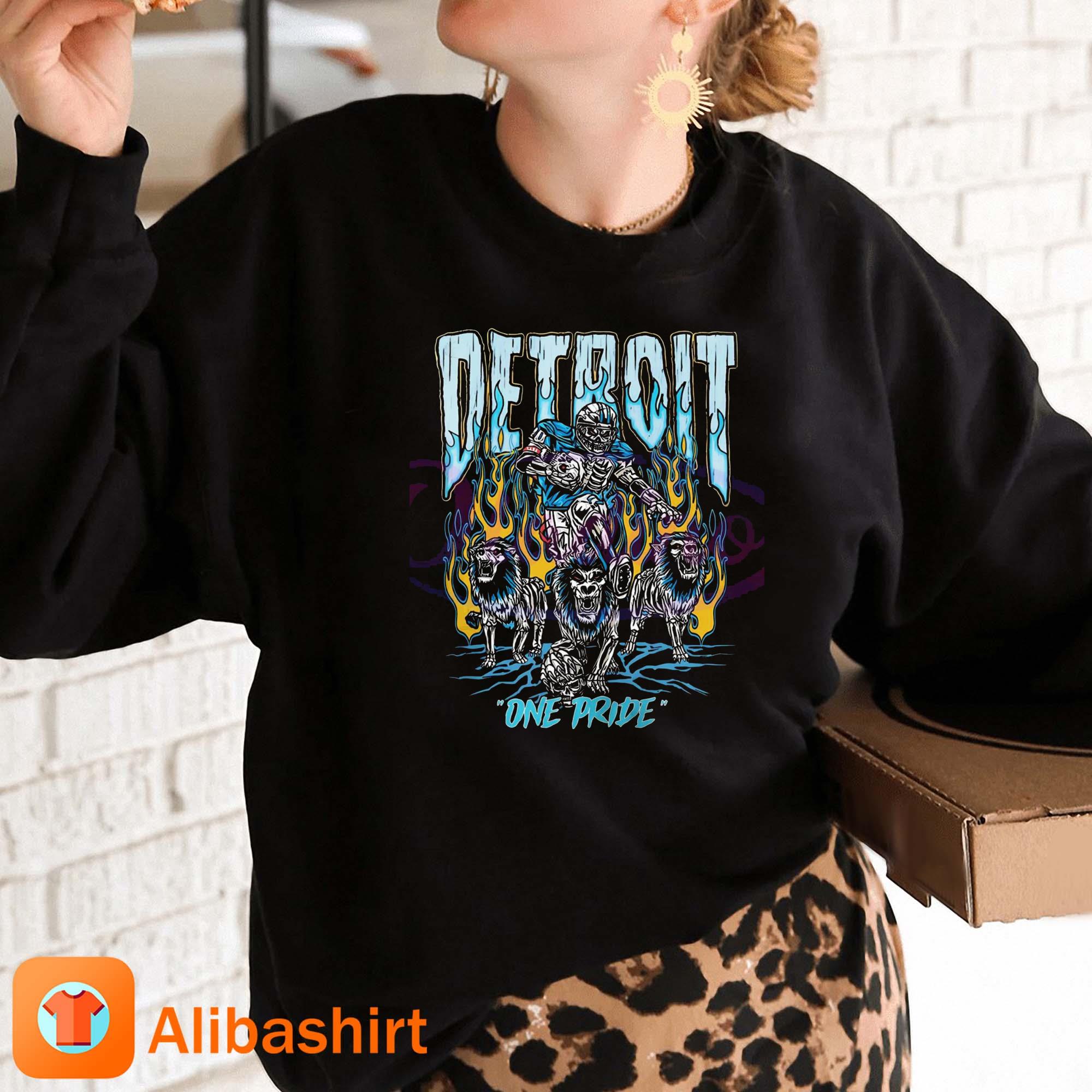 Detroit Lions skeleton detroit one pride shirt, hoodie, sweater and long  sleeve