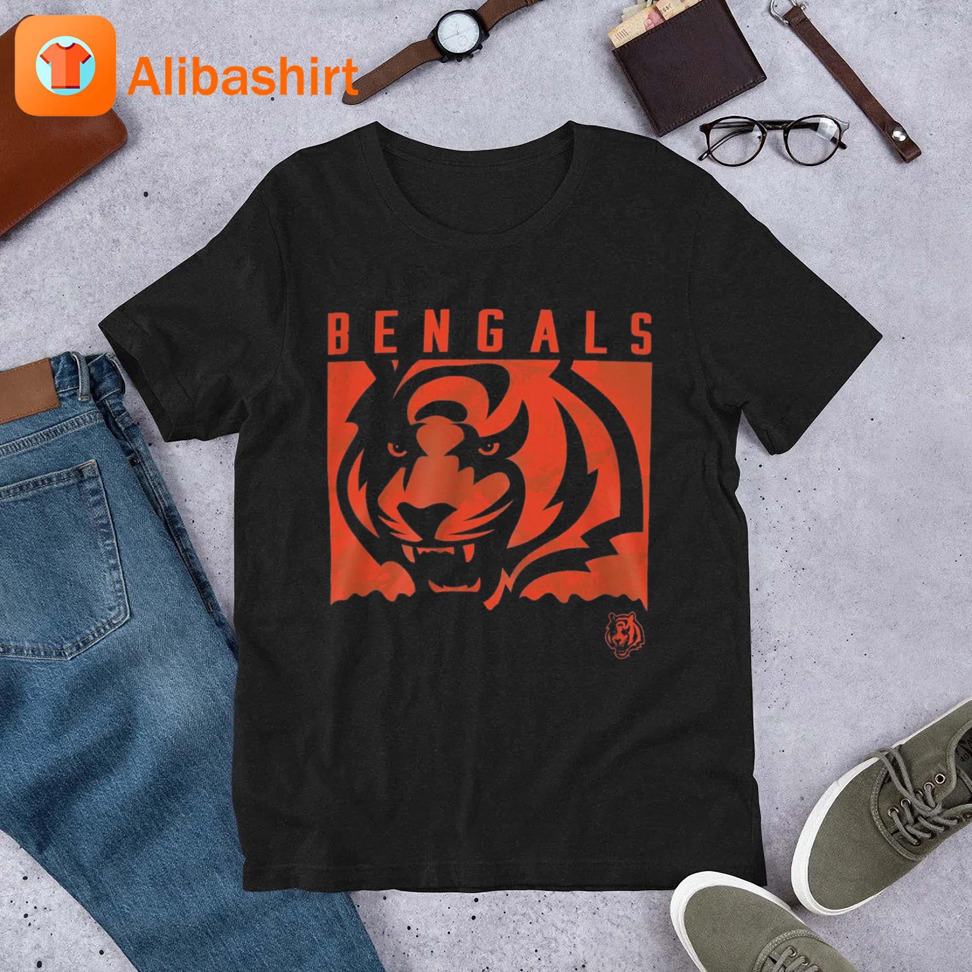 Nfl Team Apparel Youth Cincinnati Bengals Liquid Camo Shirt