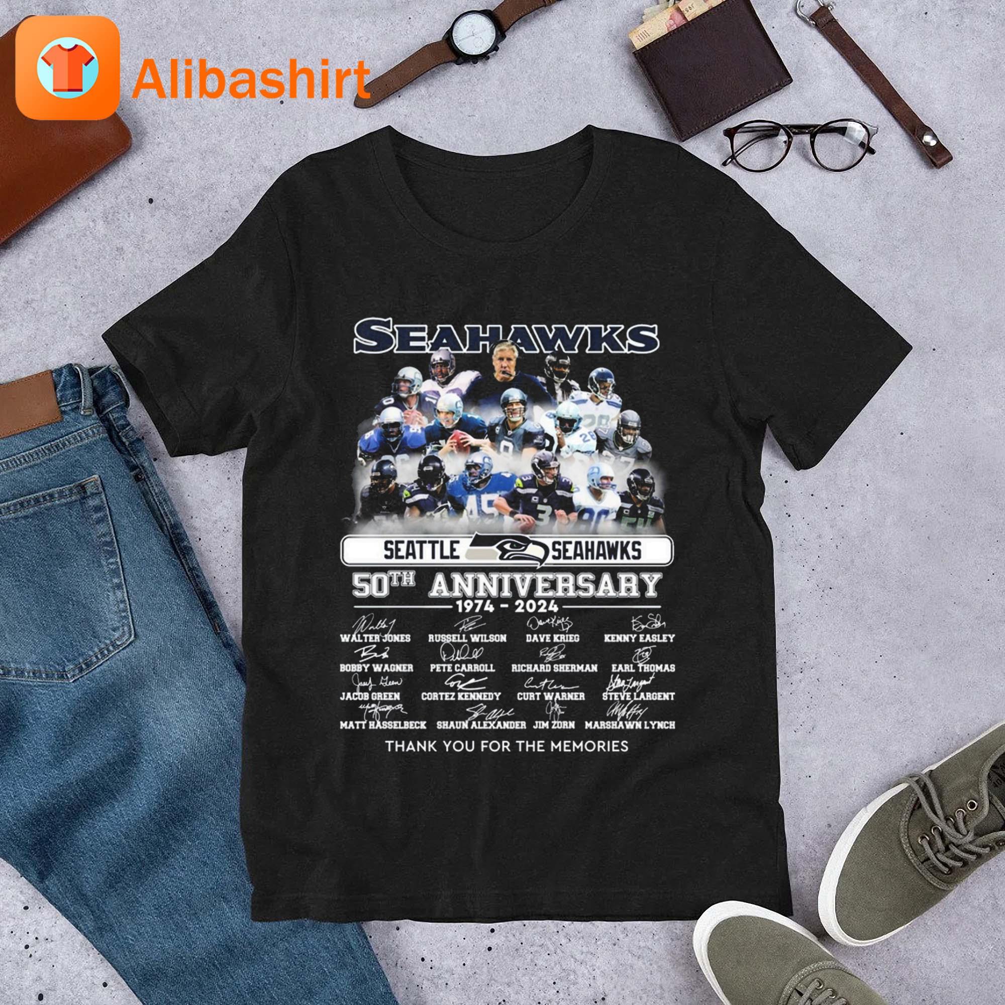 Official Steve Largent Seattle Seahawks 1976-1989 Thank You For The  Memories Signatures Shirt, hoodie, longsleeve, sweatshirt, v-neck tee