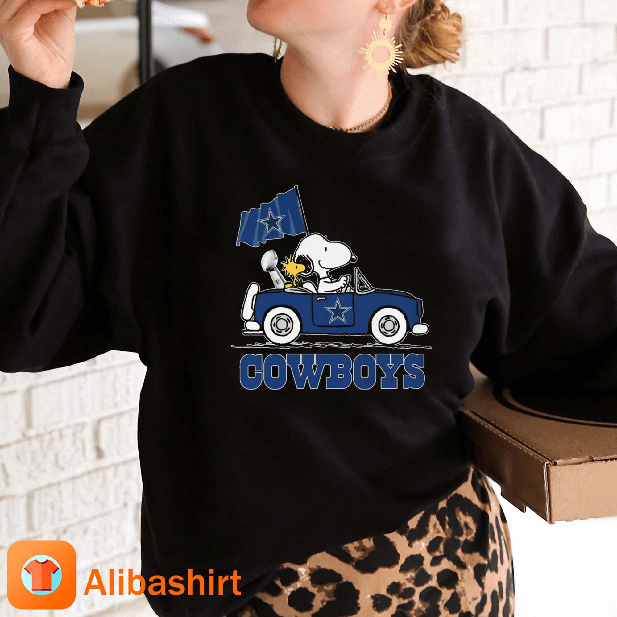 Snoopy And Woodstock Driving Car Dallas Cowboys Shirt