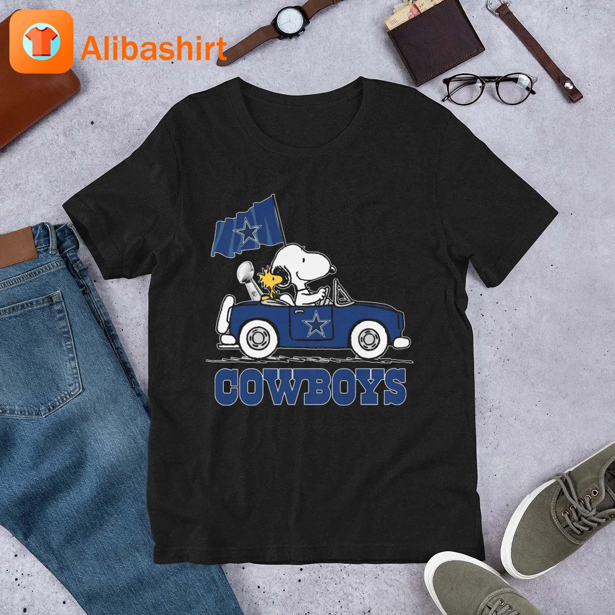 Snoopy And Woodstock Driving Car Dallas Cowboys Mug, hoodie