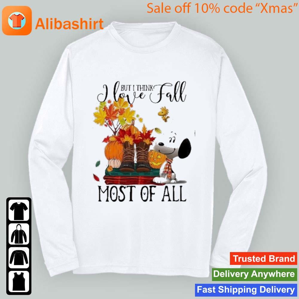 Snoopy Halloween But I Think I Love Fall Most Of All 2023 Shirt Longsleeve t-shirt