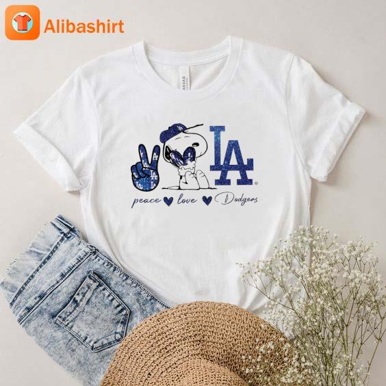 Official Snoopy los angeles Dodgers peace love Dodgers T-shirt