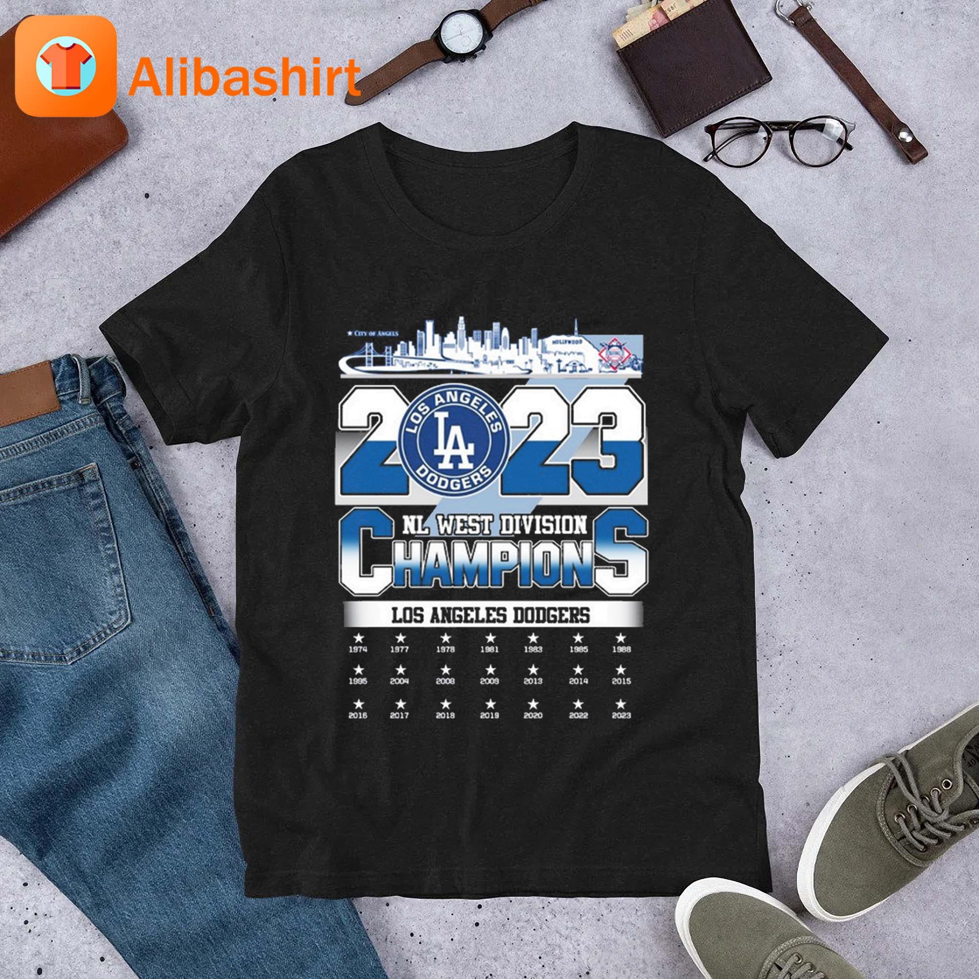 2023 NL West Division Champions 2023 MLB Los Angeles Dodgers skyline shirt  - teejeep