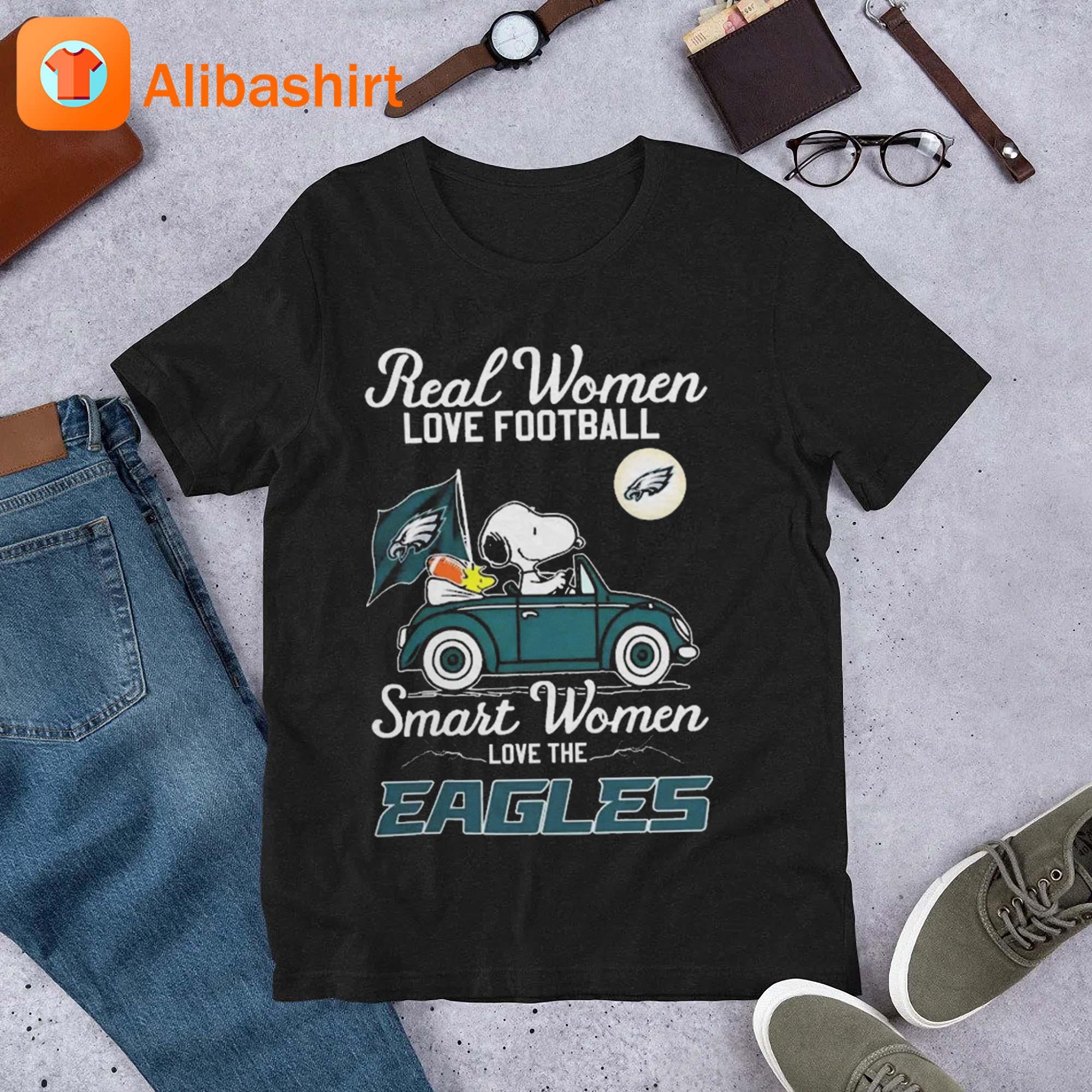 Official Real women love Football smart women love the Peanuts Snoopy and  Woodstock philadelphia eagles on car T-shirt, hoodie, tank top, sweater and  long sleeve t-shirt