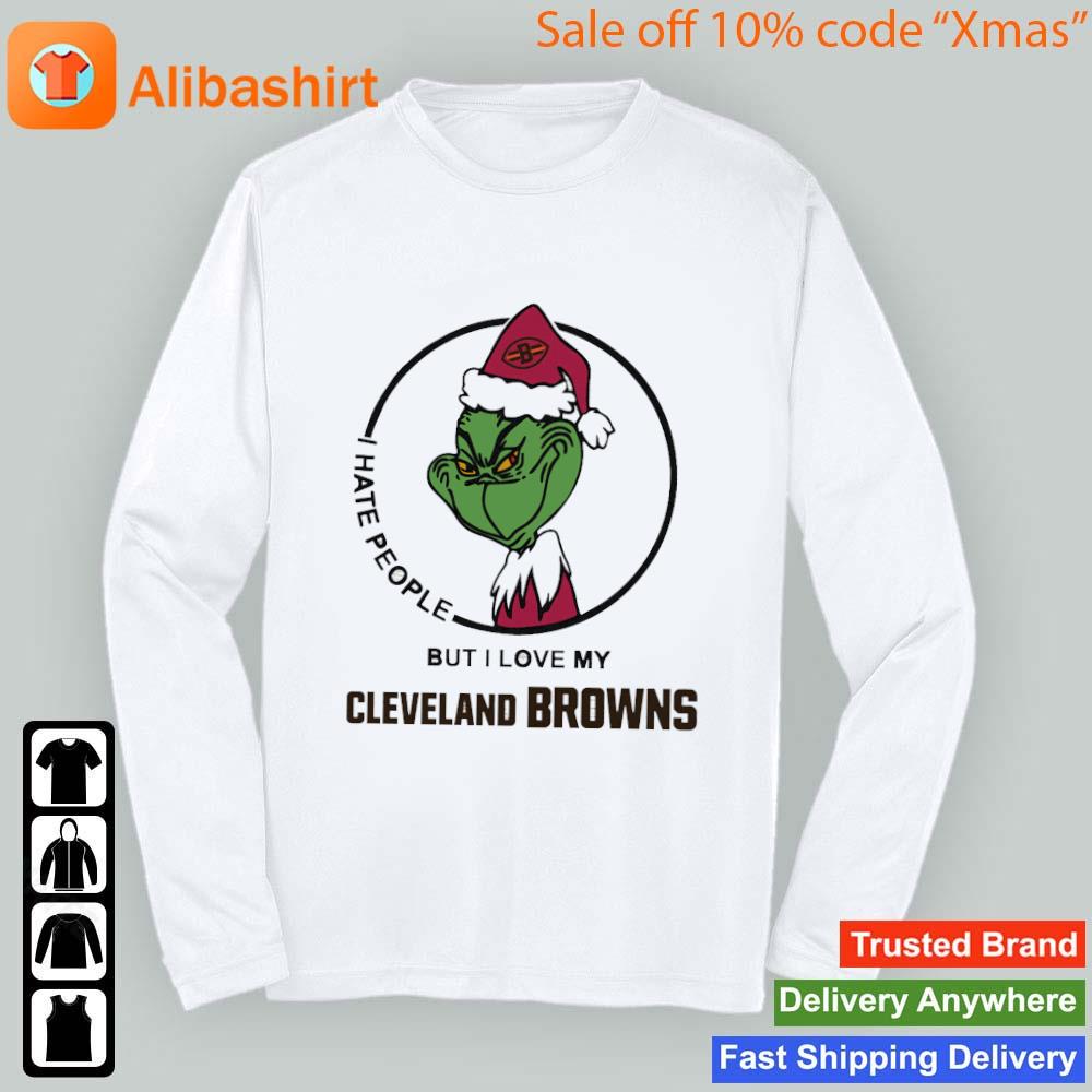 Official The Grinch I Hate People But I Love My Cleveland Browns shirt -  Limotees