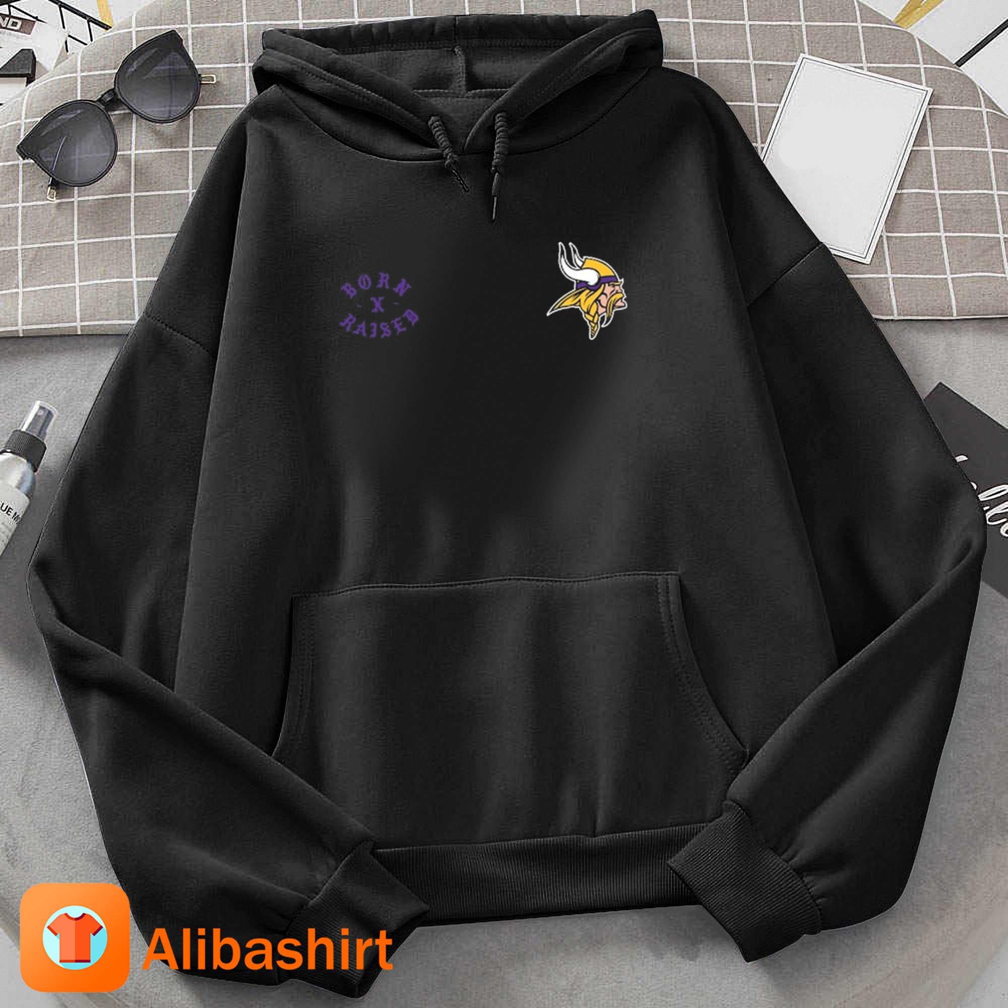 Unisex Born x Raised Purple Minnesota Vikings Pullover Hoodie Size: Extra Large