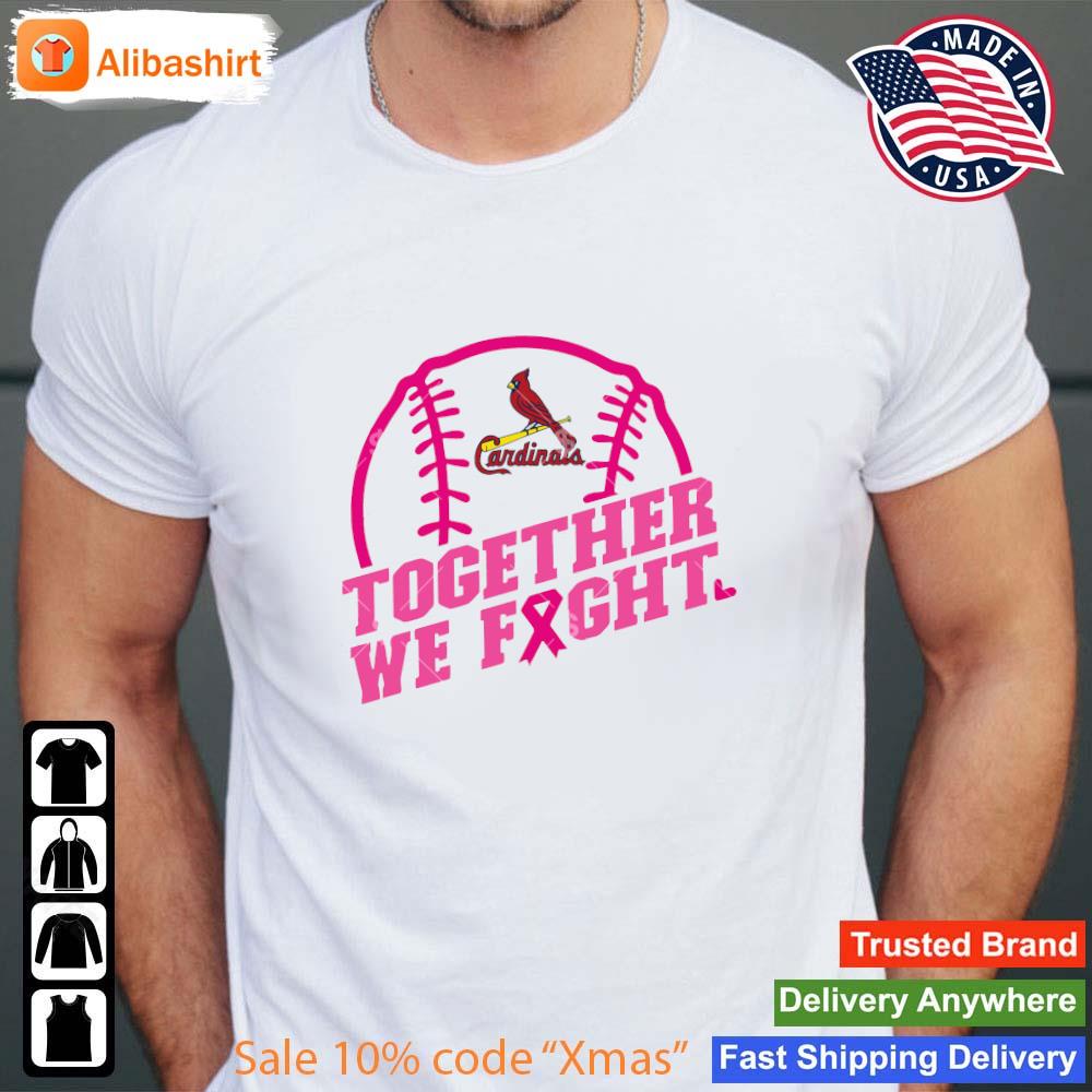 Mlb St Louis Cardinals Baseball Team Pink Ribbon Together We Fight 2023  Shirt - Peanutstee