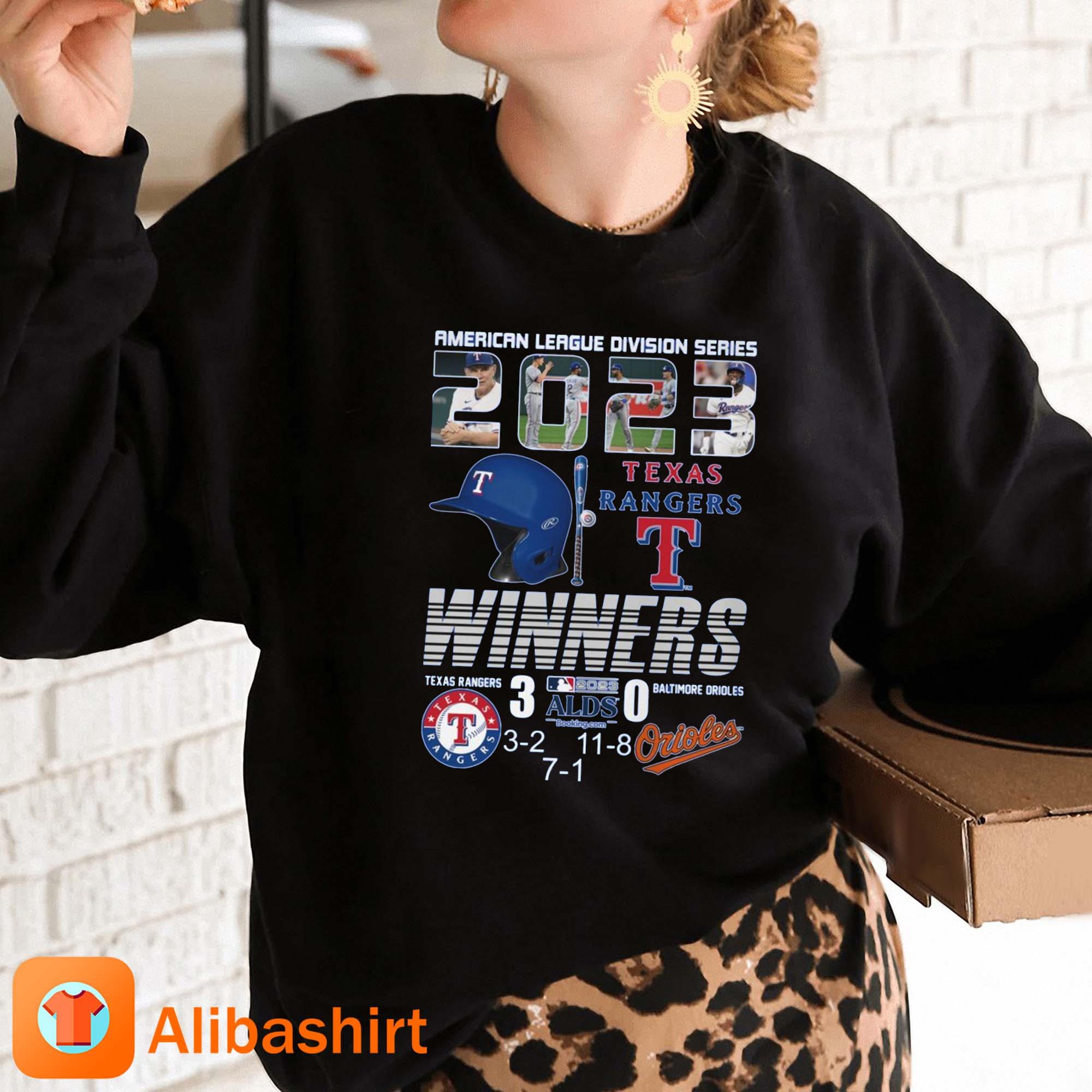 American League Division Series 2023 Texas Rangers Winners 3 – Baltimore  Orioles 0 Unisex T-Shirt, hoodie, sweater and long sleeve