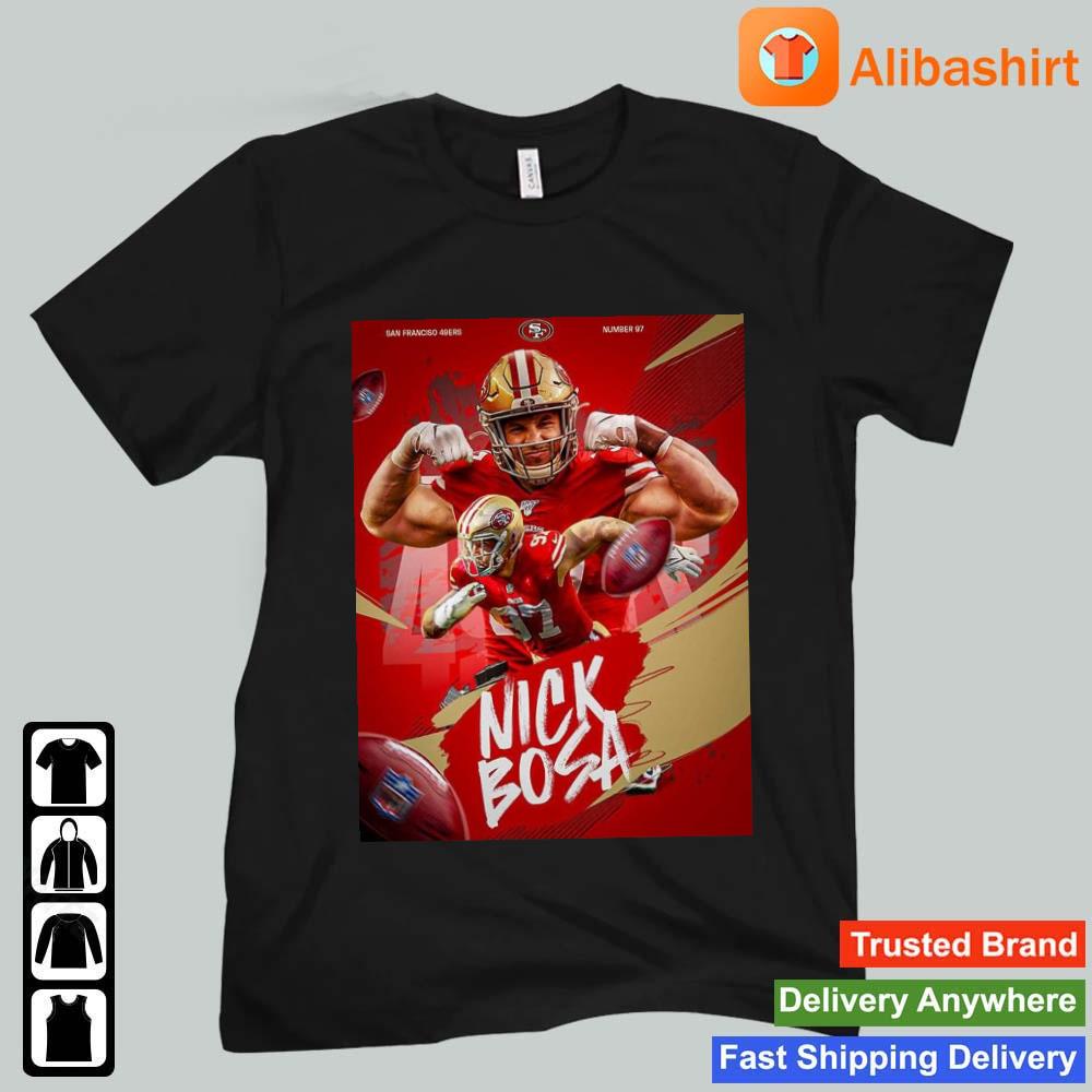 10K SOLD] NFL SAN FRANCISCO 49ERS Bosa 97 white hoodie and T-shirt