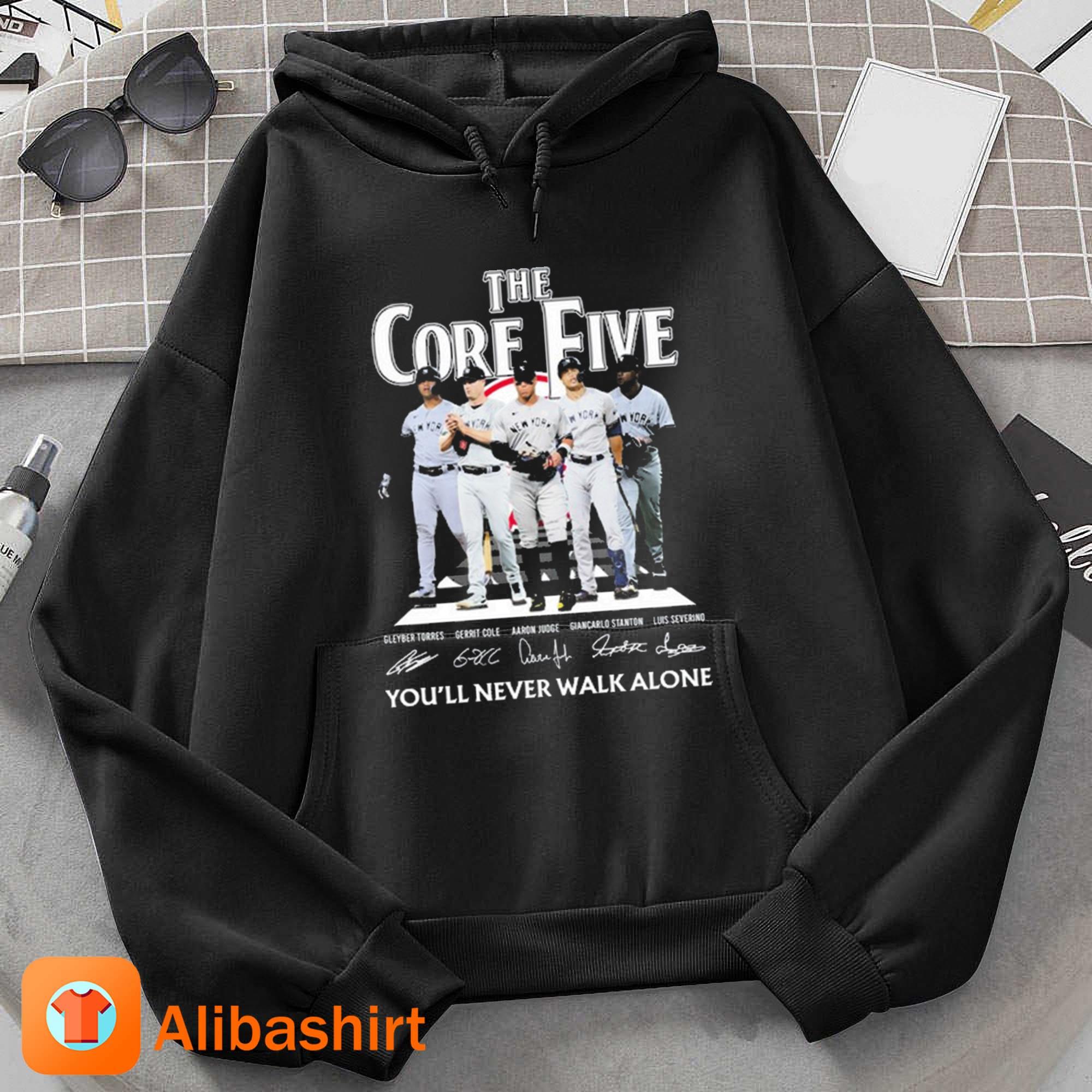 The core five you'll never walk alone new york yankees shirt